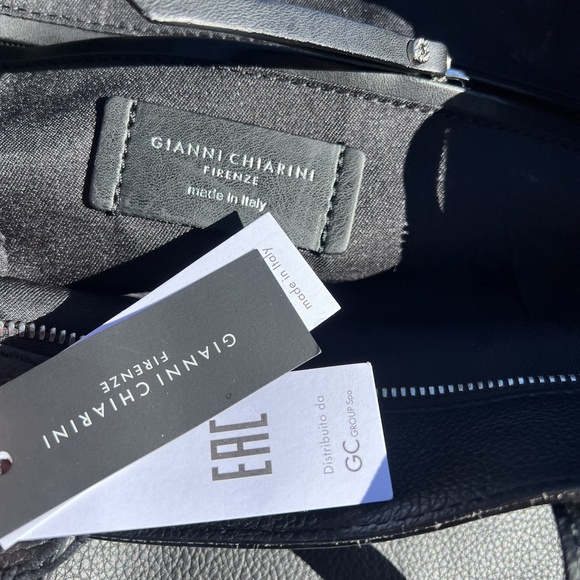 Gianni Chiarini Bag Borsa a Spalla Dorotea Black Leather Large Tote NWT w Flaw - Picture 3 of 8